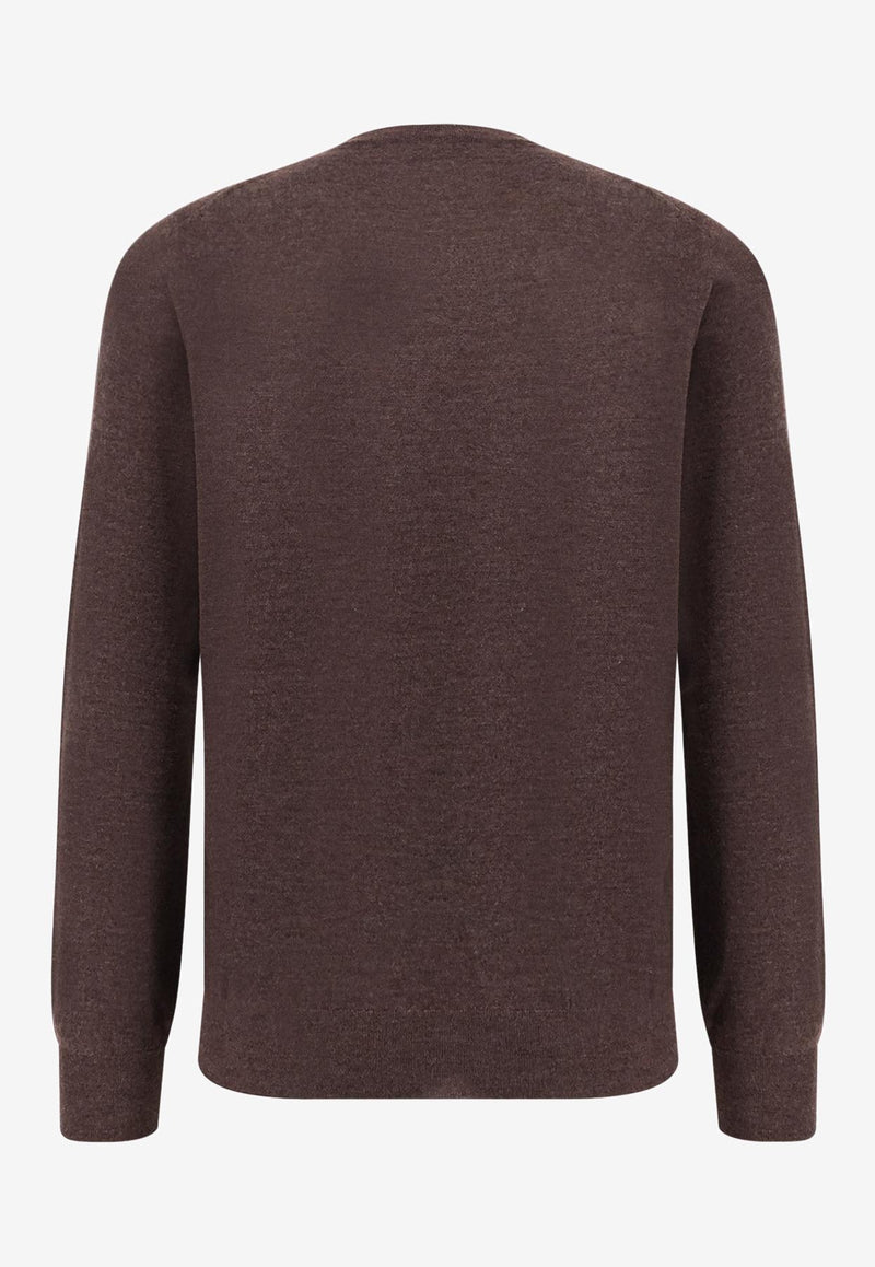 Brunello Cucinelli Cashmere-Blend Crewneck Sweater Gray M2300100CU766_MORO GRIGIO CHIARO_30004999