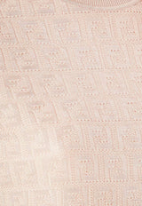 Fendi FF Jacquard Ribbed Knit Top Pink FZXD57AUZRF1SAU_PINK SALT-25_29852031