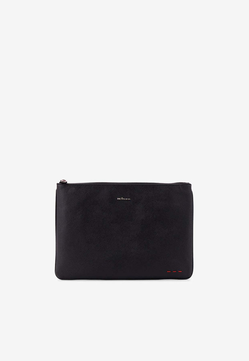 Kiton Ciro Paone Iconic Logo Clutch Black UBA0046N0126901NERO_Black_29843926