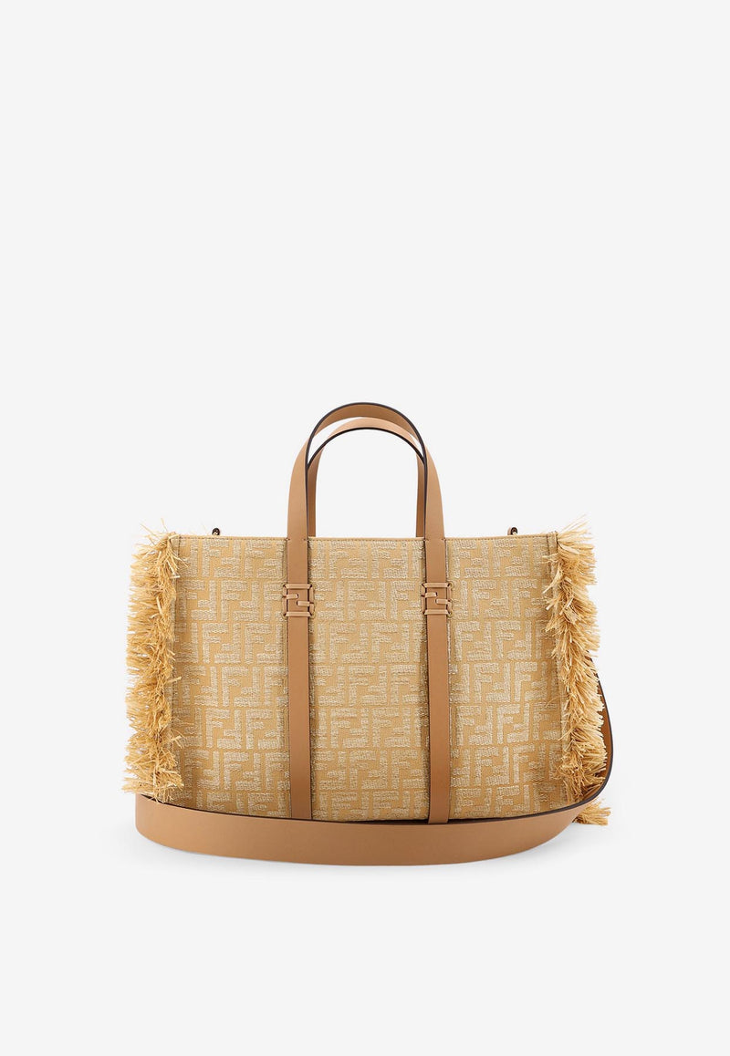 Fendi Summer FF Jacquard Tote Bag Beige 8BH435AV23F17A1_NATUR+MIELE SC+OS_29851848