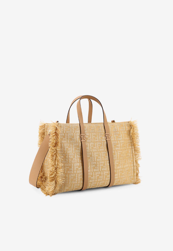 Fendi Summer FF Jacquard Tote Bag Beige 8BH435AV23F17A1_NATUR+MIELE SC+OS_29851848
