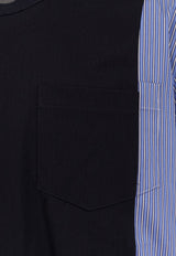 Sacai Paneled Crewneck T-shirt Navy 2503783M239_NAVY BLUE STRIPE_29842164