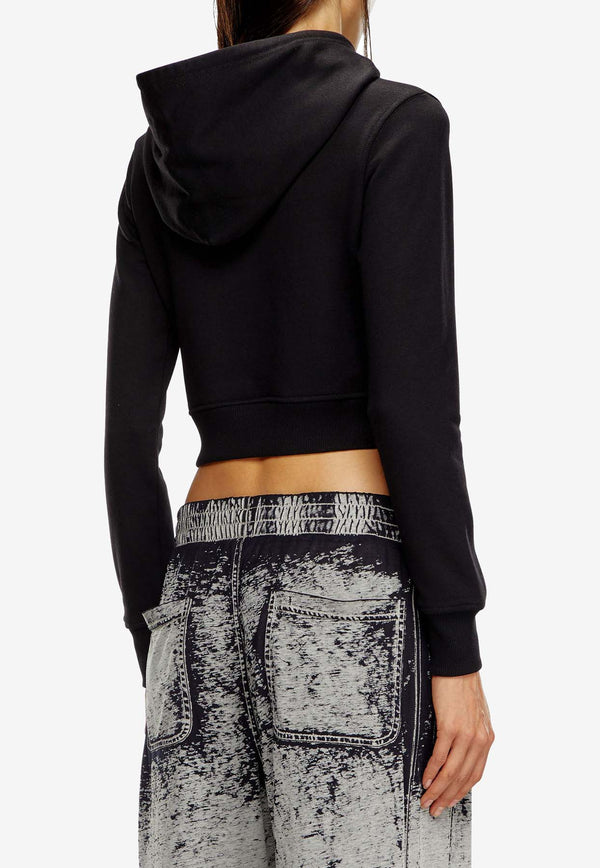 Diesel Oval D Hooded Cropped Sweatshirt Black A157140GRAC9XX_Black_29840414