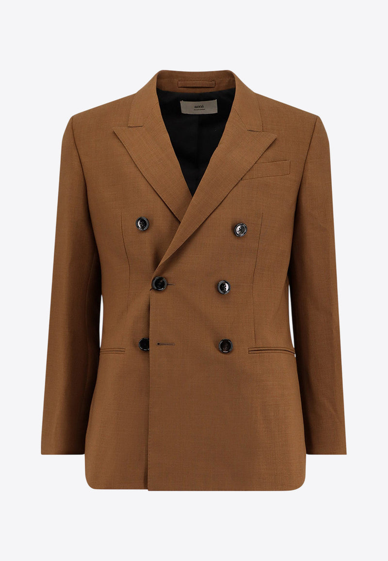 AMI PARIS Double-Breasted Wool Blazer HBV006WV0066216_Brown_29848891