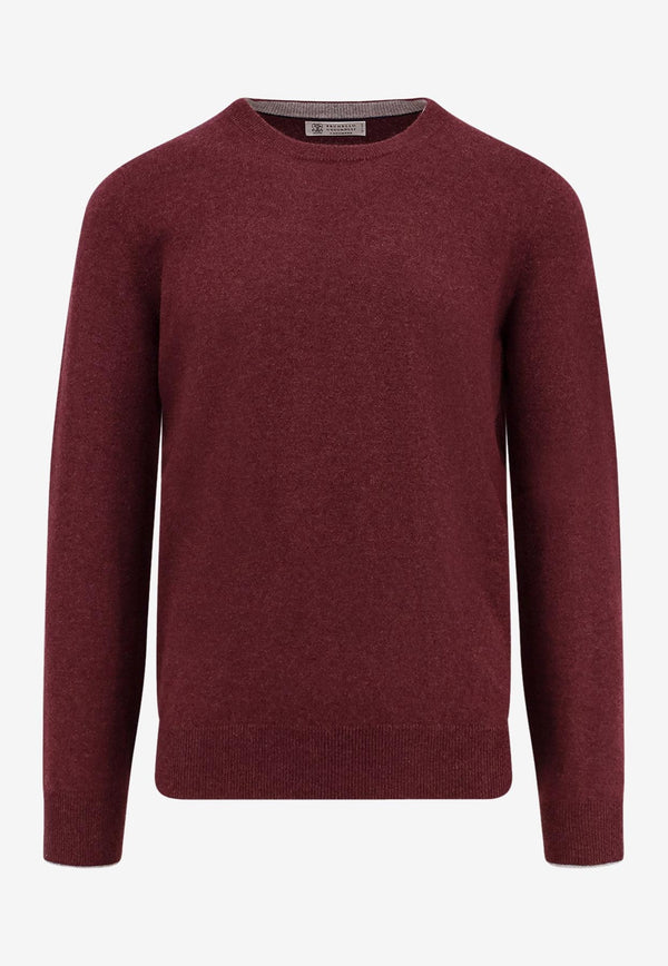 Brunello Cucinelli Cashmere Crewneck Sweater Bordeaux M2200100CEG54_DARK PURPLE_30005310