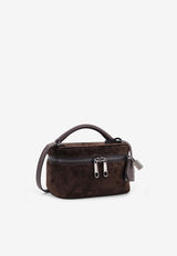 Brunello Cucinelli Suede Shoulder Bag with Padlock Brown MBDLD2629C7284_Corvino_29845009