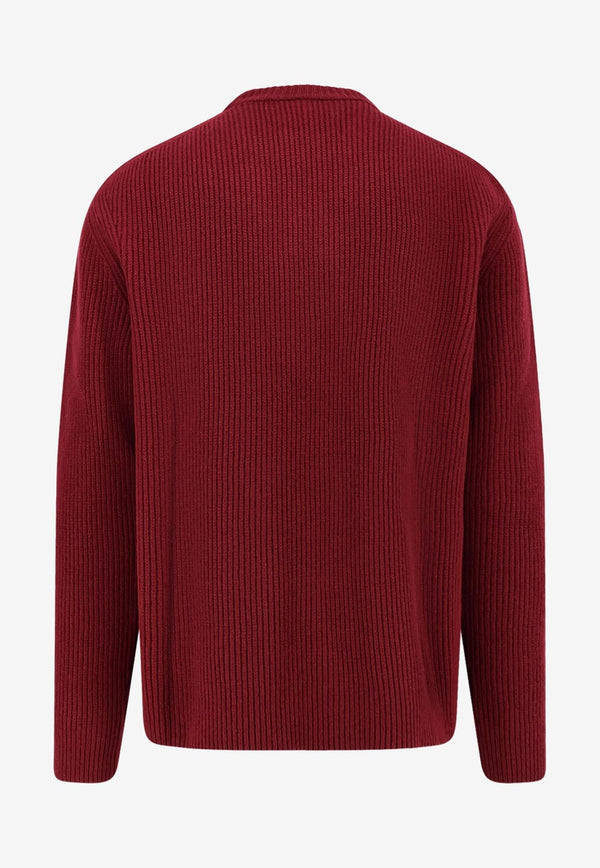 Gucci Logo Embossed Crewneck Sweater Maroon 833499XKEYJ6005_ROSSO ANCORA/BROWN_29853494