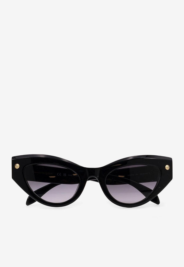Alexander McQueen Stud Cat-Eye Sunglasses Gray 736854J0749_1053_Black_29900326