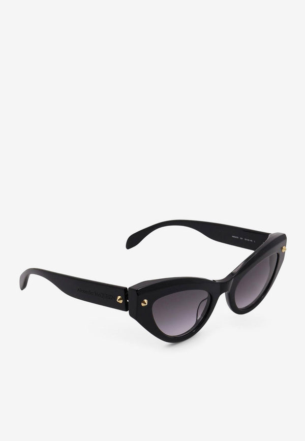 Alexander McQueen Stud Cat-Eye Sunglasses Gray 736854J0749_1053_Black_29900326