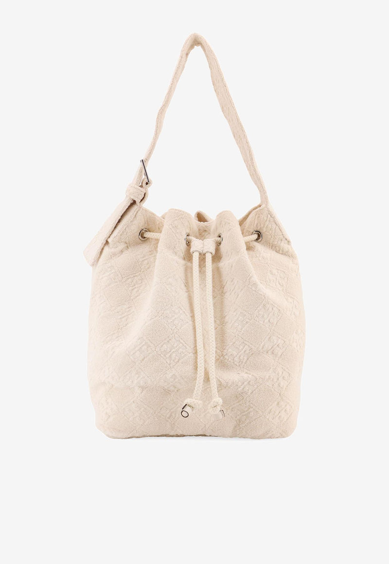 Tory Burch Large T Monogram Terry Canvas Bucket Bag Pearl 169128100_New ivory_29847374
