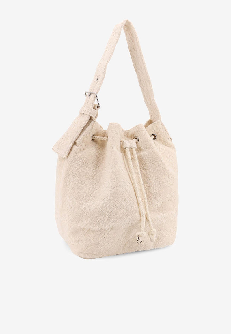 Tory Burch Large T Monogram Terry Canvas Bucket Bag Pearl 169128100_New ivory_29847374