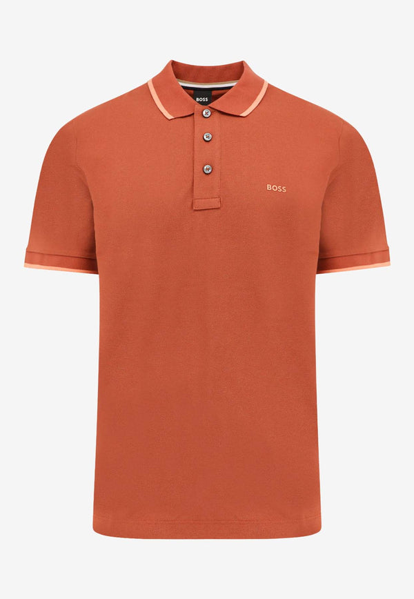 Hugo Boss Logo Embroidered Polo T-shirt Rust 50494697_806_OneColor_30898279