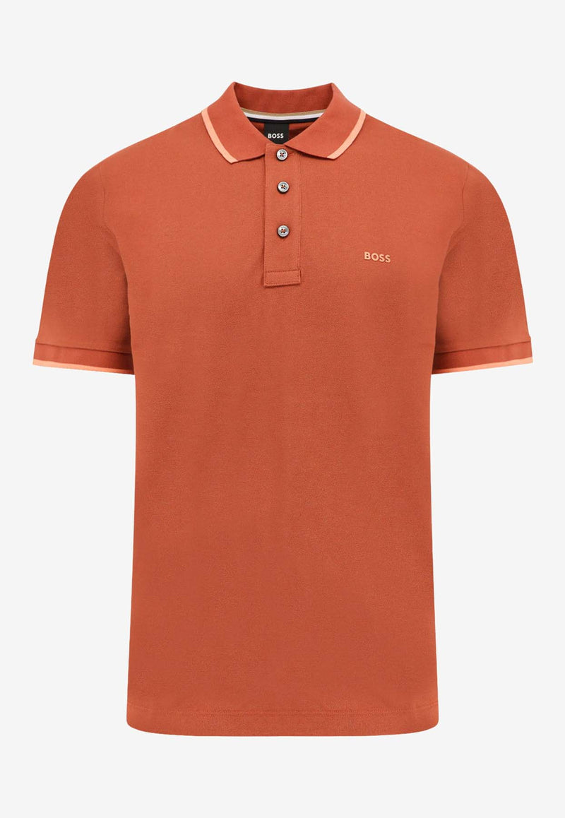 Hugo Boss Logo Embroidered Polo T-shirt Rust 50494697_806_OneColor_30898279