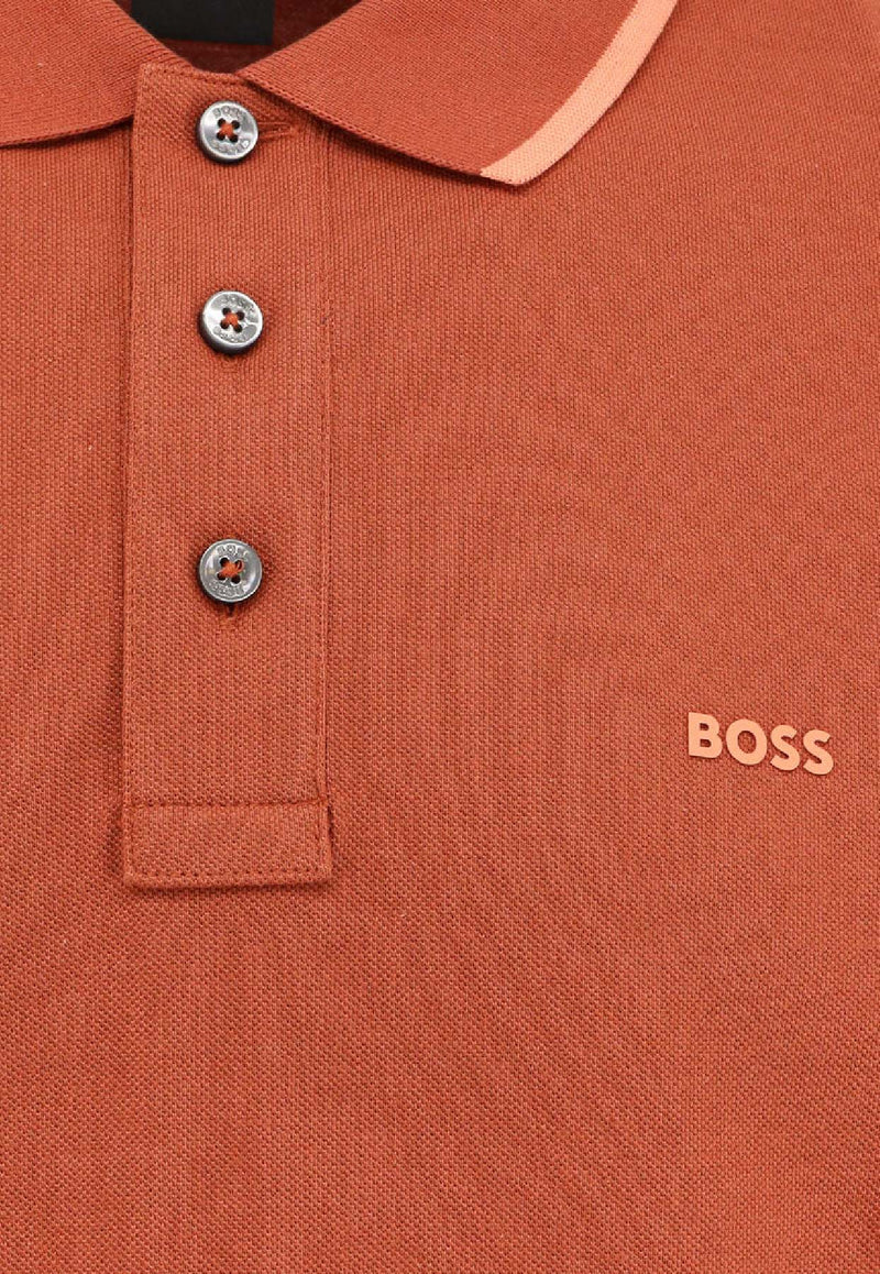 Hugo Boss Logo Embroidered Polo T-shirt Rust 50494697_806_OneColor_30898279
