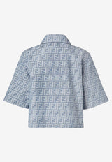 Fendi FF Monogram Cropped Jacket Blue FLF790ASMFF1SAT_OCEAN-25_29854100