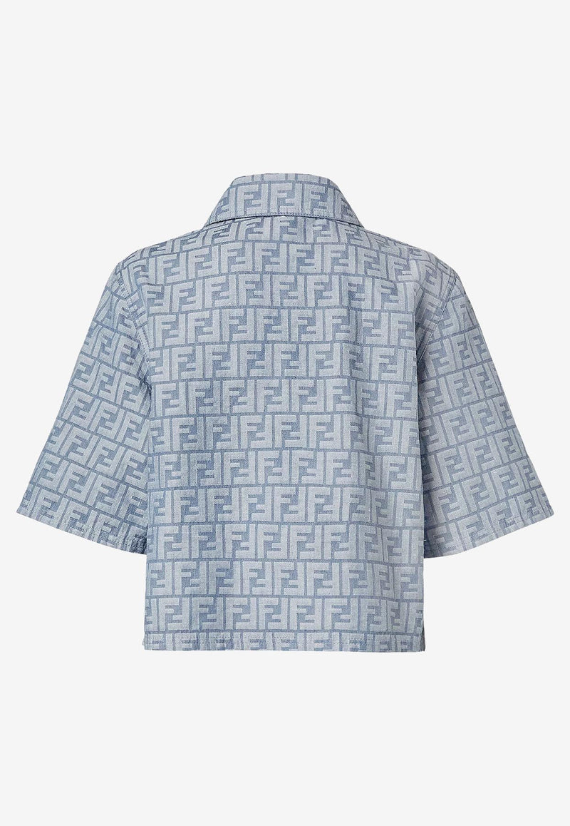 Fendi FF Monogram Cropped Jacket Blue FLF790ASMFF1SAT_OCEAN-25_29854100