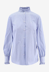 Valentino Stripe Poplin Shirt Blue 7B3AB7R89MK7BT_IRIS LILAC/BIANCO_29844568