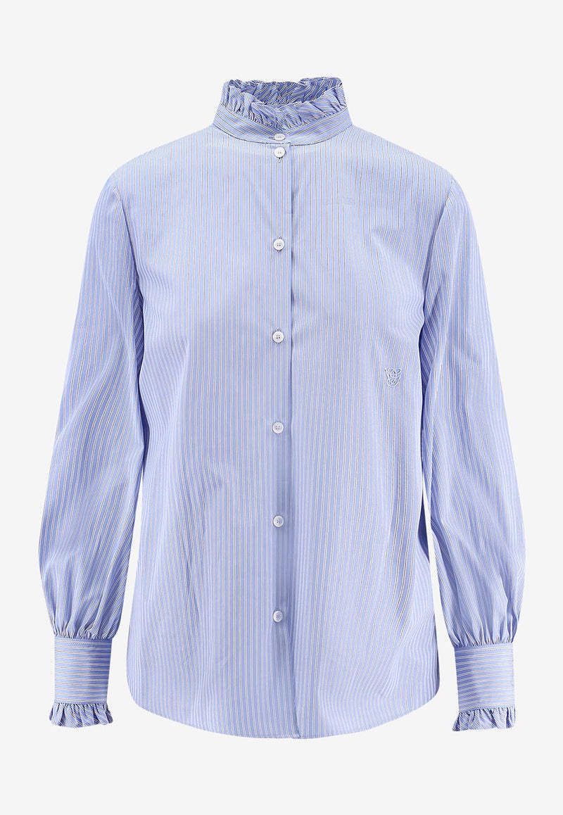Valentino Stripe Poplin Shirt Blue 7B3AB7R89MK7BT_IRIS LILAC/BIANCO_29844568
