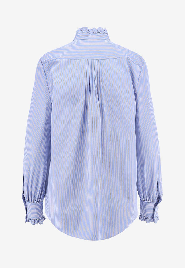 Valentino Stripe Poplin Shirt Blue 7B3AB7R89MK7BT_IRIS LILAC/BIANCO_29844568