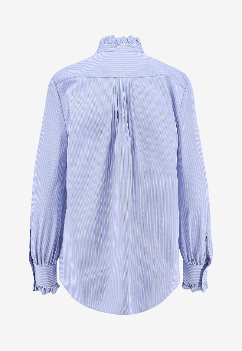 Valentino Stripe Poplin Shirt Blue 7B3AB7R89MK7BT_IRIS LILAC/BIANCO_29844568