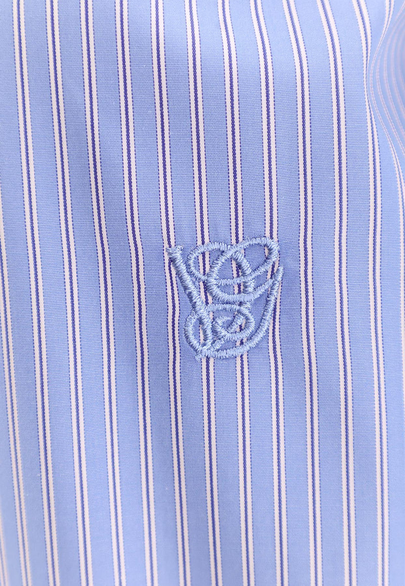 Valentino Stripe Poplin Shirt Blue 7B3AB7R89MK7BT_IRIS LILAC/BIANCO_29844568