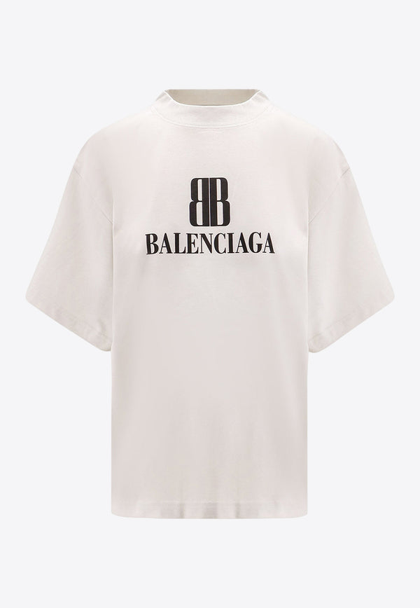 Balenciaga Nano BB Cropped T-shirt Off-white 818431TSVU49012_DIRTY WHITE_30893605