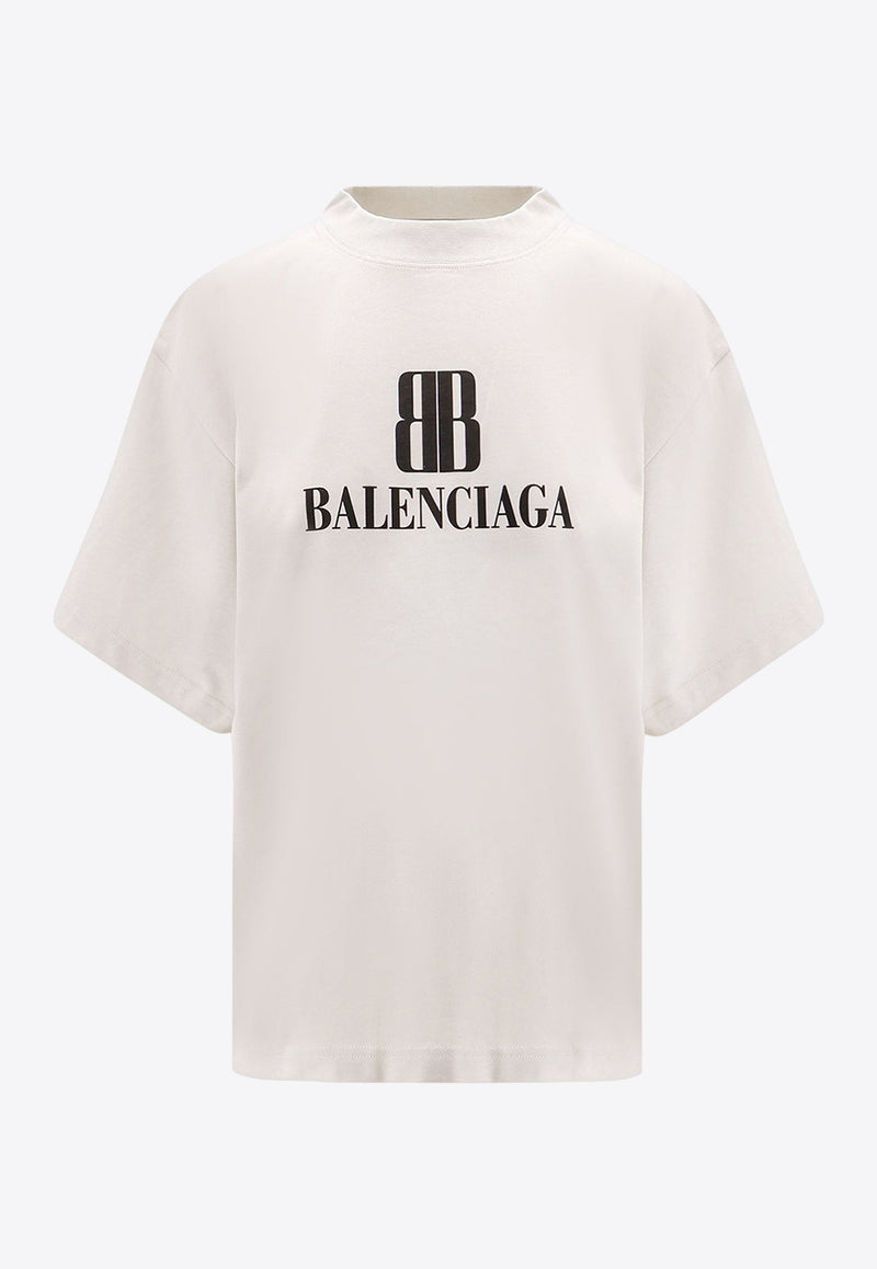 Balenciaga Nano BB Cropped T-shirt Off-white 818431TSVU49012_DIRTY WHITE_30893605
