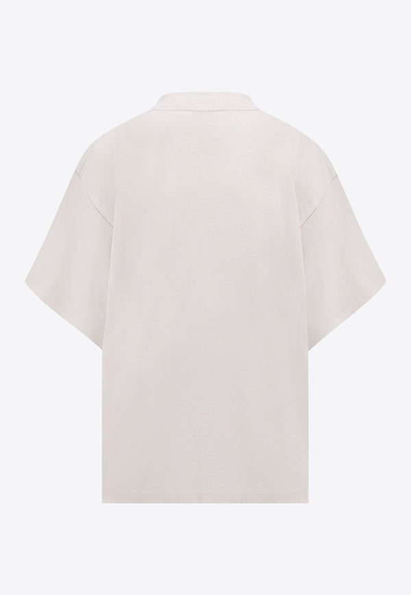 Balenciaga Nano BB Cropped T-shirt Off-white 818431TSVU49012_DIRTY WHITE_30893605