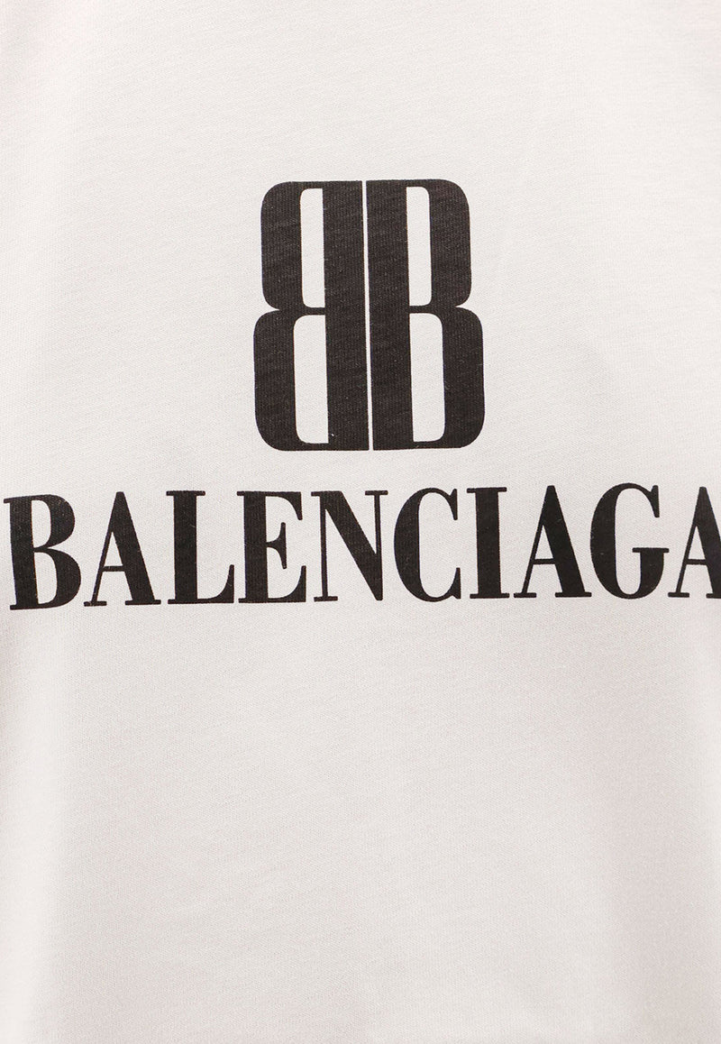 Balenciaga Nano BB Cropped T-shirt Off-white 818431TSVU49012_DIRTY WHITE_30893605