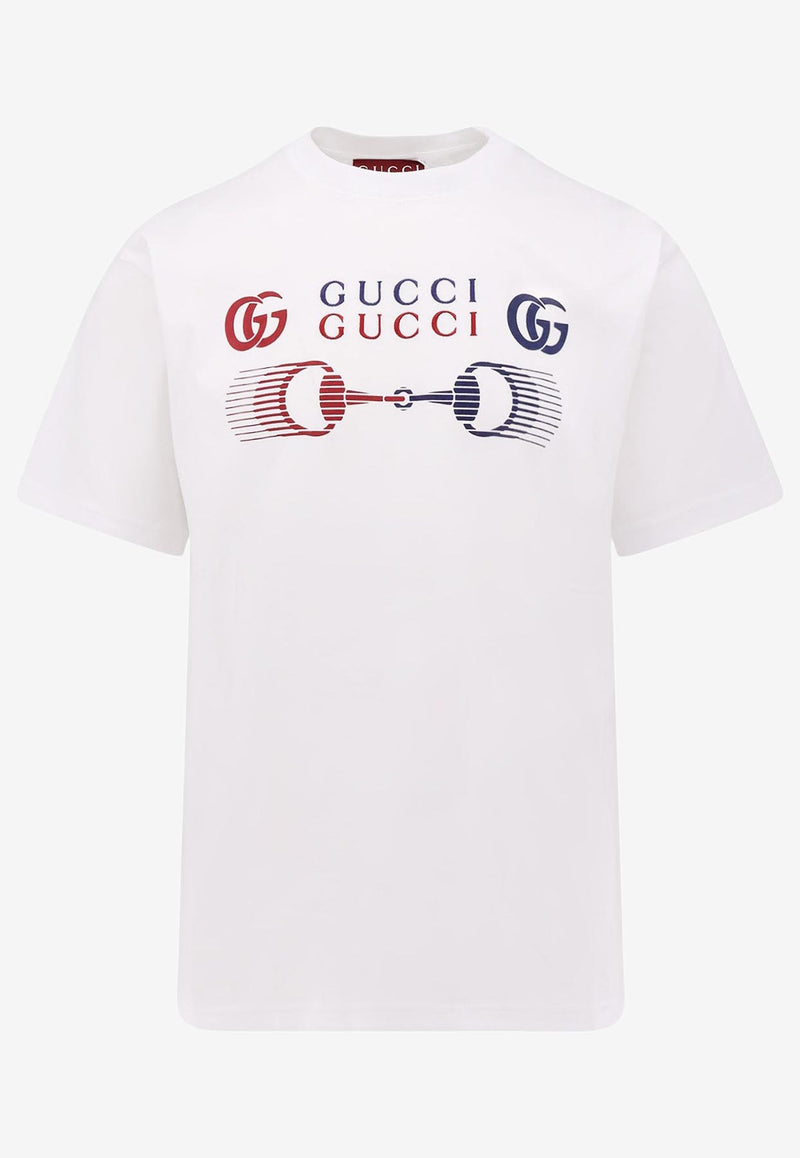 Gucci Double G and Horsebit Print T-shirt White 796395XJHC99692_White_29851305