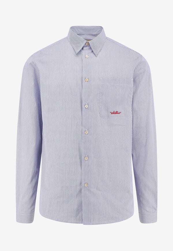 Valentino Stripe Shirt with Embroidered-Logo Light Blue 7V3ABS77B2Q129_Riga azzurra e bianco_29848132