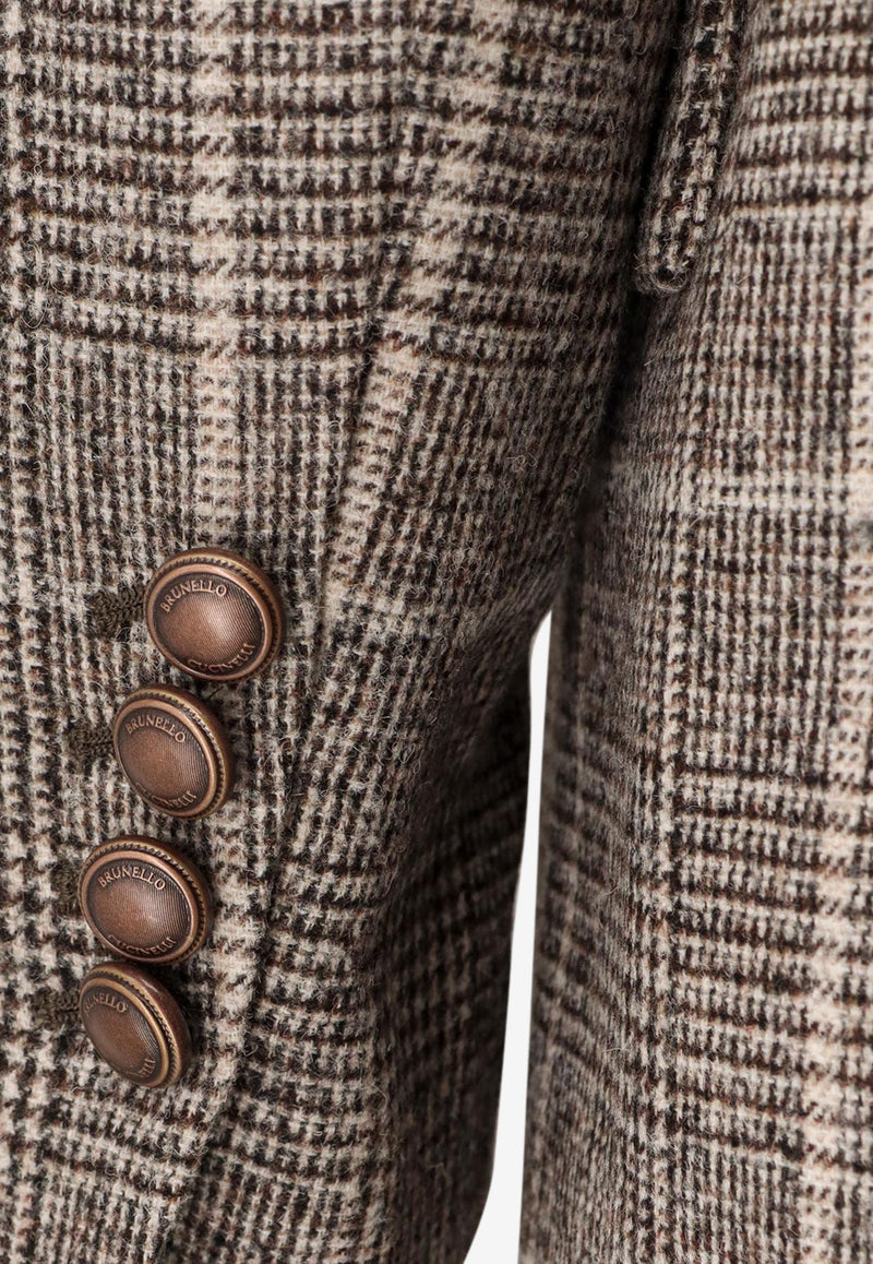 Brunello Cucinelli Prince of Wales Double-Breasted Blazer Brown MV4037053C011_Brown_29842336