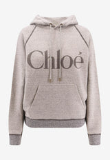 Chloé Logo Print Oversized Hoodie Gray CH25AJH10179060_Vapor Grey_29845521