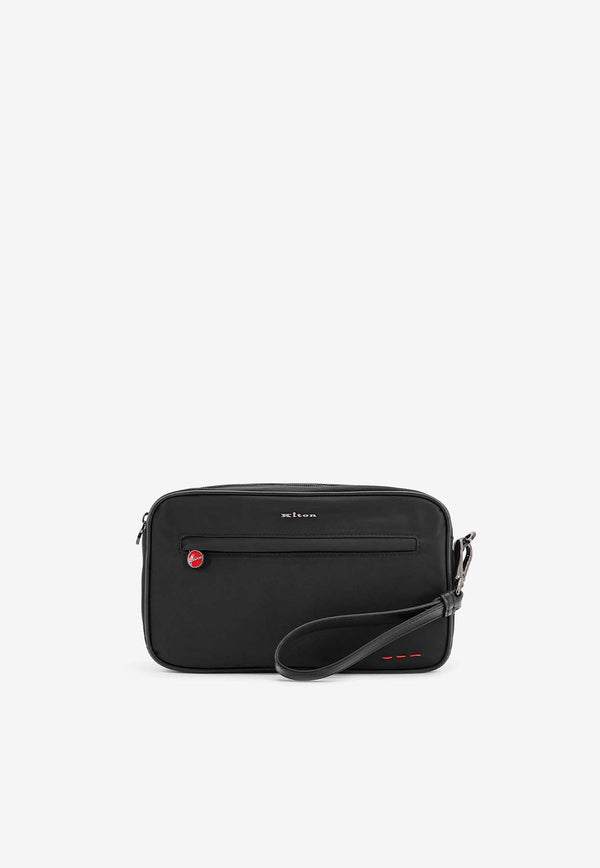 Kiton Ciro Paone Iconic Logo Embroidered Clutch Black UBA0052N0127001NERO_Black_29841969