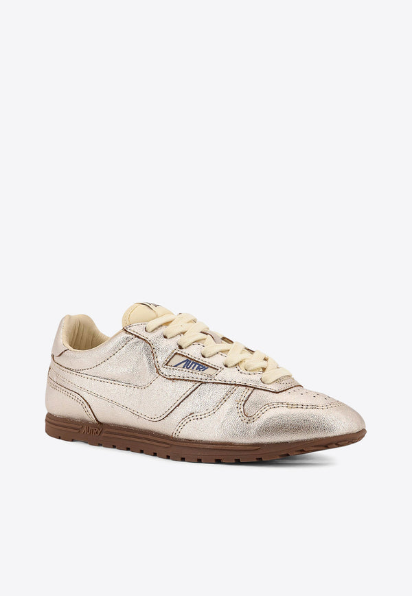 Autry Windspin Metallic Leather Sneakers WSLWTO02PLATIVORY_Golden_29839993