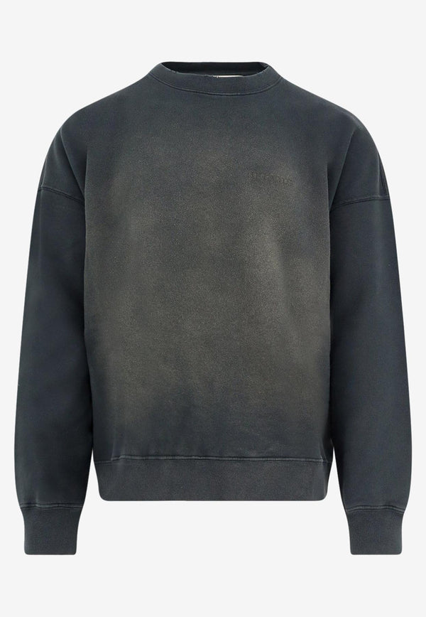 Golden Goose DB Distressed-Effect Crewneck Sweatshirt Black GUP01938P00214690498_BLEACHED WASHED BLACK_29857051