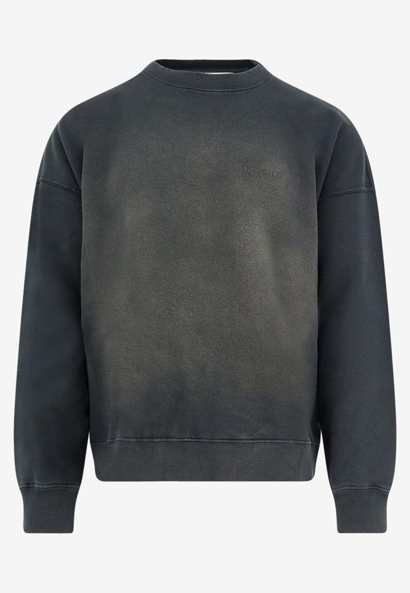 Golden Goose DB Distressed-Effect Crewneck Sweatshirt Black GUP01938P00214690498_BLEACHED WASHED BLACK_29857051