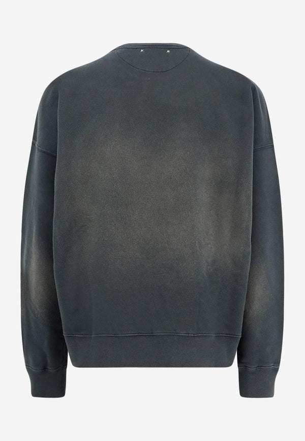 Golden Goose DB Distressed-Effect Crewneck Sweatshirt Black GUP01938P00214690498_BLEACHED WASHED BLACK_29857051