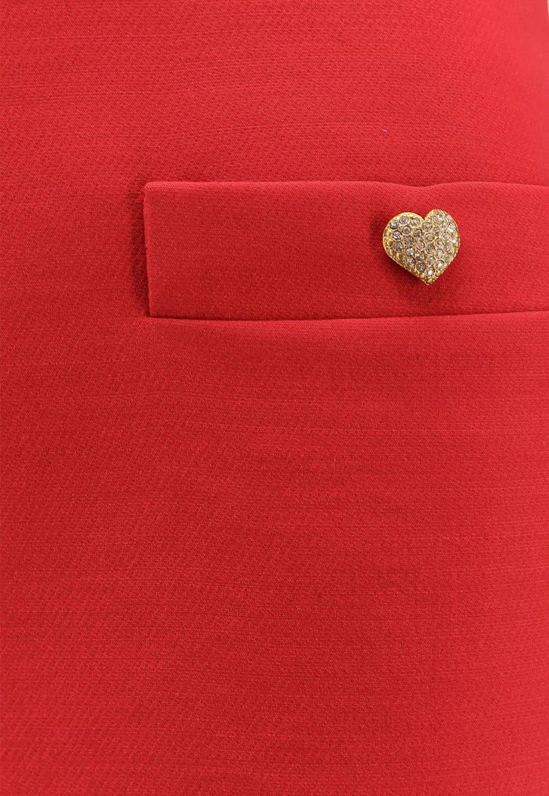 Valentino Couture Mini Skirt with Heart-Jewel Buttons Red 7B3RACM21CFR9M_PARIS_29838976