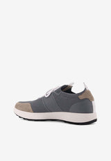 Kiton Ciro Paone Suede and Mesh Lace-Up Sneakers Gray USSA031N0121716GRIGIO TORTORA_Black_29840353