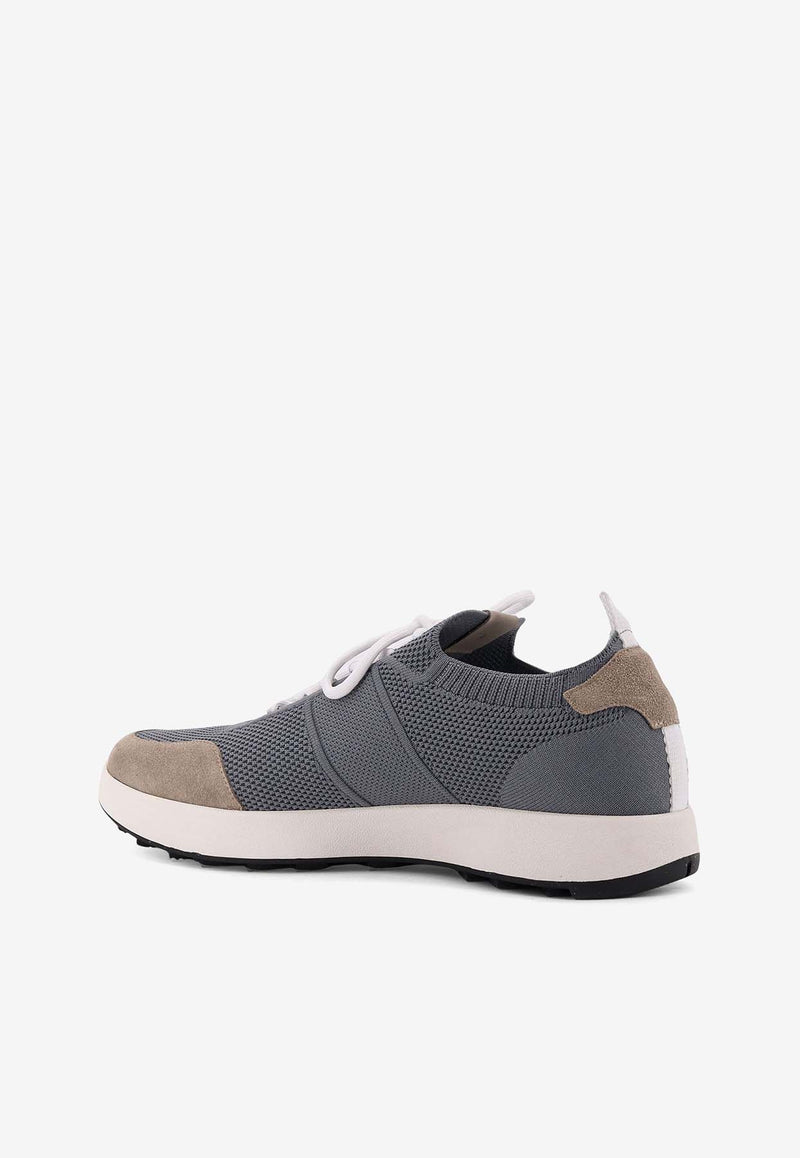 Kiton Ciro Paone Suede and Mesh Lace-Up Sneakers Gray USSA031N0121716GRIGIO TORTORA_Black_29840353