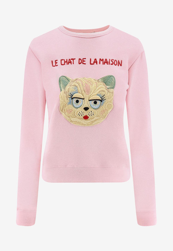 Valentino Le Chat De La Maison Printed Sweatshirt Pink 7B3MF25A9N816Q_ROSE QUARTZ_29843710