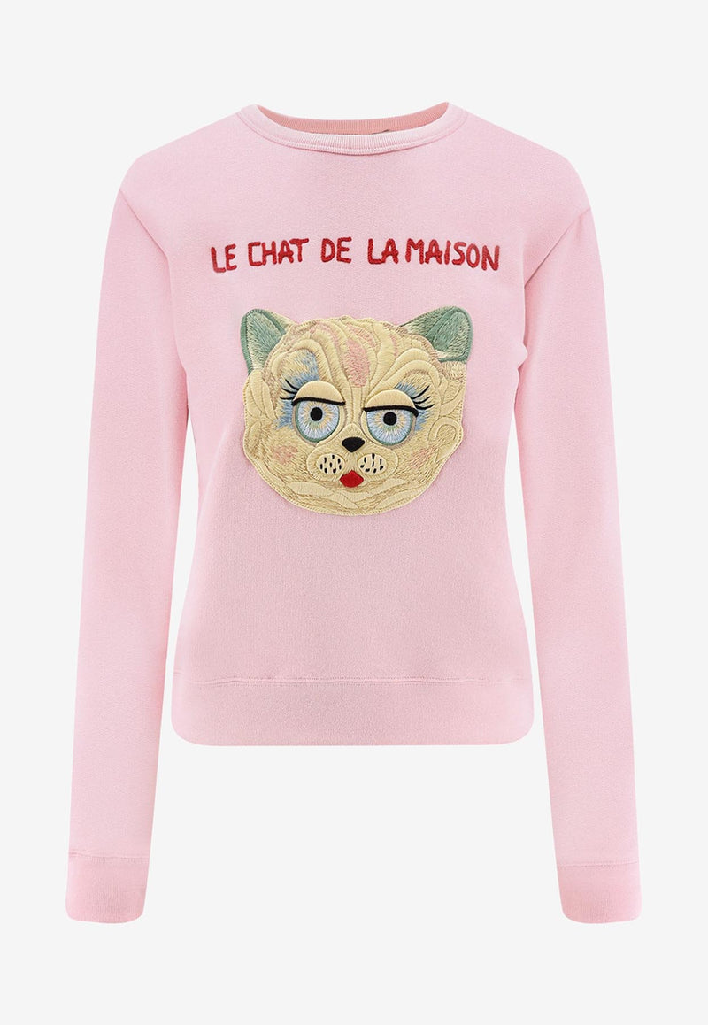 Valentino Le Chat De La Maison Printed Sweatshirt Pink 7B3MF25A9N816Q_ROSE QUARTZ_29843710