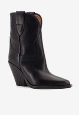Isabel Marant Leyane 80 Stitched Leather Ankle Boots Black BO0004FAA1A04S01BK_Black_29842202
