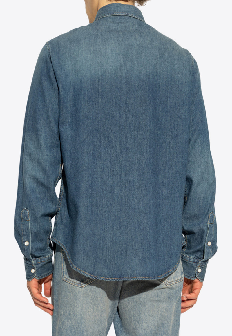 Versace Medusa-Patch Denim Shirt 1020701 1A15022 1D030