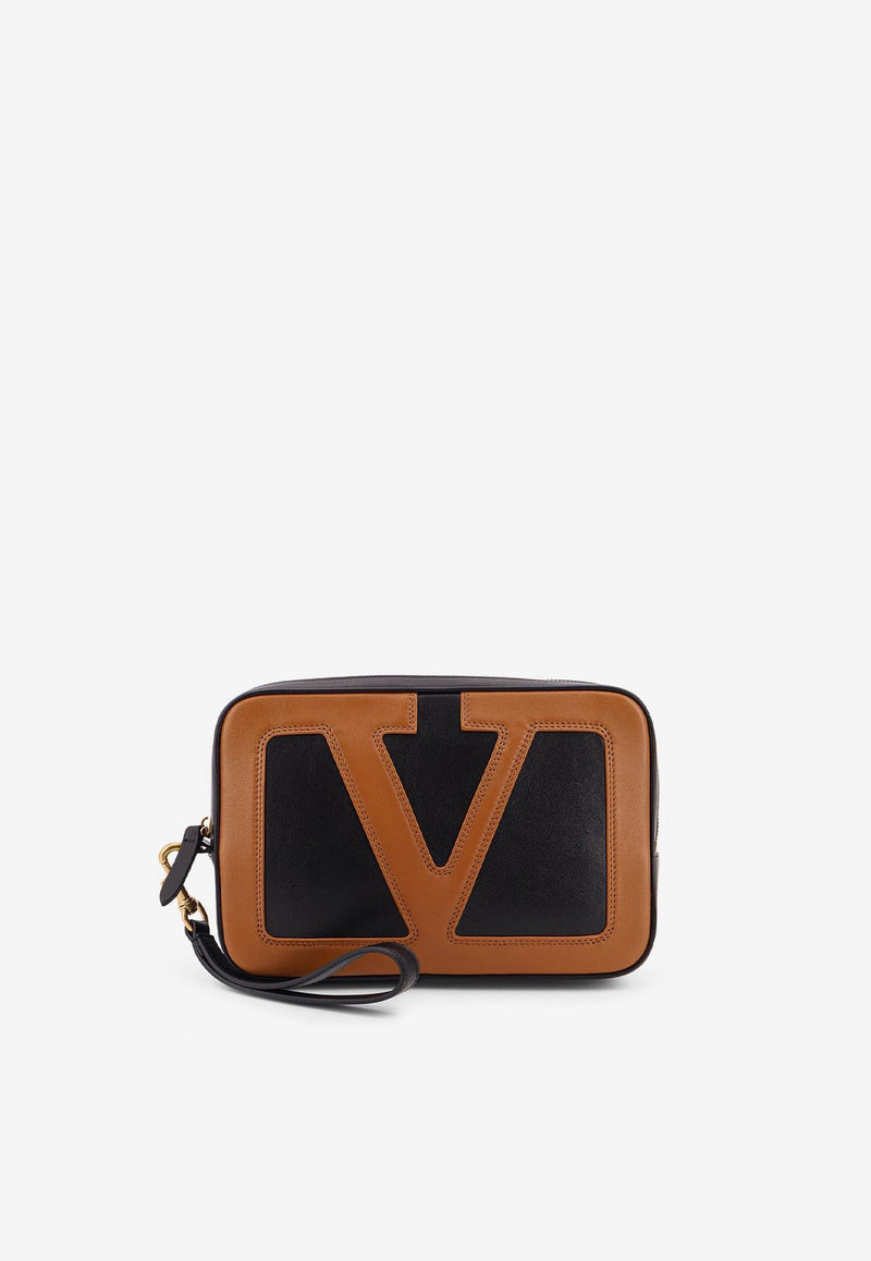 Valentino Viva Superstar Leather Clutch Bag Multicolor 7Y2P0AN5PTJRFA_NERO/SPICE_29840972