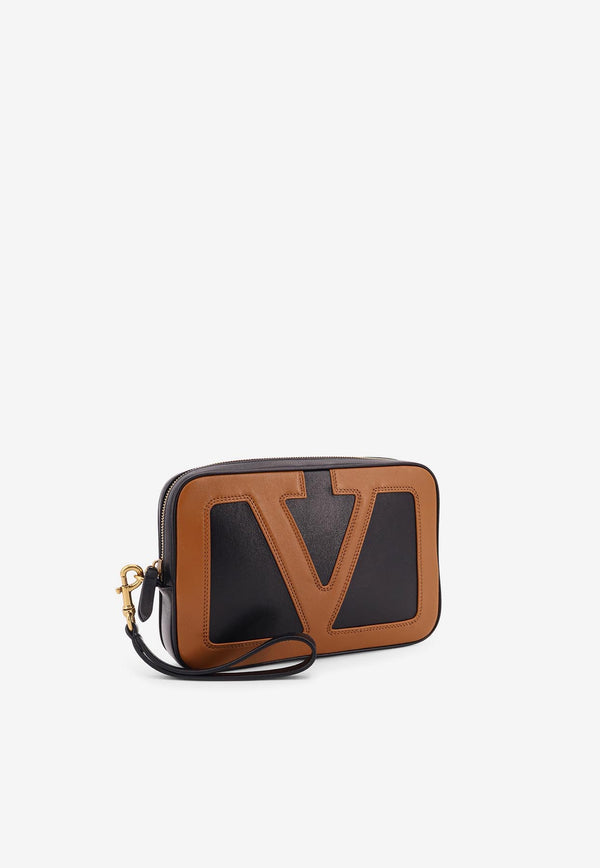Valentino Viva Superstar Leather Clutch Bag Multicolor 7Y2P0AN5PTJRFA_NERO/SPICE_29840972