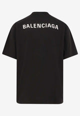 Balenciaga Embroidered Logo T-shirt Black 764235TPVK11569_FADED BLACK/WHITE_29841944