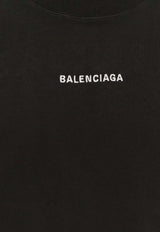Balenciaga Embroidered Logo T-shirt Black 764235TPVK11569_FADED BLACK/WHITE_29841944