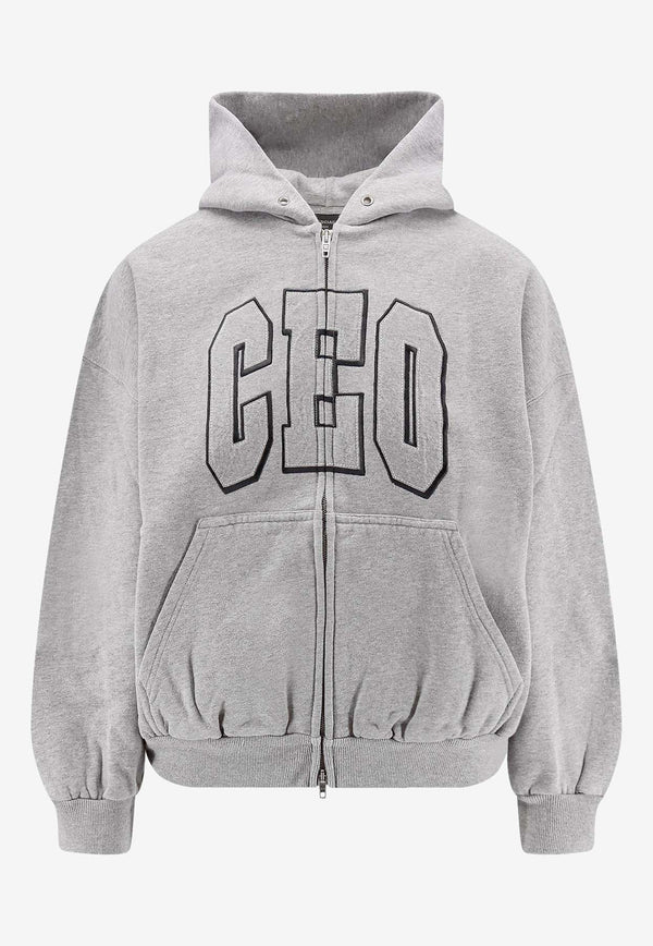 Balenciaga CEO Print Zip-Up Hoodie Gray 833399TSVP21300_Grey_29846936